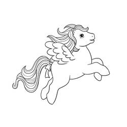 Dessin à colorier: Pégase (Personnages fantastiques et d'aventure) #209048 - Coloriages à Imprimer Gratuits