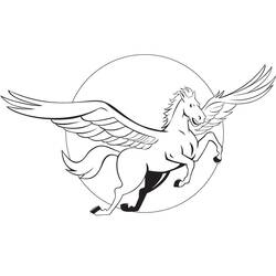 Dessin à colorier: Pégase (Personnages fantastiques et d'aventure) #209049 - Coloriages à Imprimer Gratuits