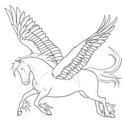 Dessin à colorier: Pégase (Personnages fantastiques et d'aventure) #209050 - Coloriages à Imprimer Gratuits