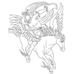 Dessin à colorier: Pégase (Personnages fantastiques et d'aventure) #209051 - Coloriages à Imprimer Gratuits