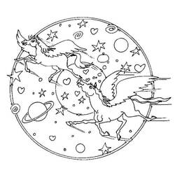 Dessin à colorier: Pégase (Personnages fantastiques et d'aventure) #209052 - Coloriages à Imprimer Gratuits