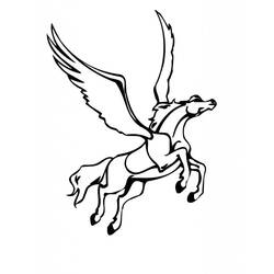 Dessin à colorier: Pégase (Personnages fantastiques et d'aventure) #209055 - Coloriages à Imprimer Gratuits