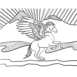 Dessin à colorier: Pégase (Personnages fantastiques et d'aventure) #209058 - Coloriages à Imprimer Gratuits