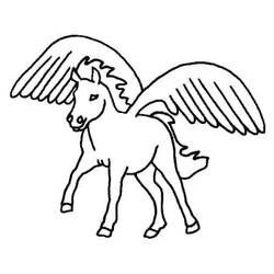 Dessin à colorier: Pégase (Personnages fantastiques et d'aventure) #209059 - Coloriages à Imprimer Gratuits