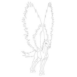 Dessin à colorier: Pégase (Personnages fantastiques et d'aventure) #209060 - Coloriages à Imprimer Gratuits