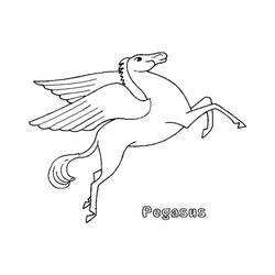 Dessin à colorier: Pégase (Personnages fantastiques et d'aventure) #209067 - Coloriages à Imprimer Gratuits