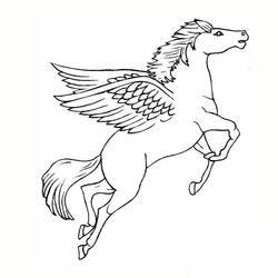 Dessin à colorier: Pégase (Personnages fantastiques et d'aventure) #209069 - Coloriages à Imprimer Gratuits