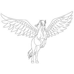Dessin à colorier: Pégase (Personnages fantastiques et d'aventure) #209070 - Coloriages à Imprimer Gratuits