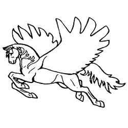 Dessin à colorier: Pégase (Personnages fantastiques et d'aventure) #209072 - Coloriages à Imprimer Gratuits