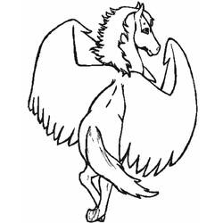 Dessin à colorier: Pégase (Personnages fantastiques et d'aventure) #209073 - Coloriages à Imprimer Gratuits
