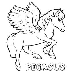 Dessin à colorier: Pégase (Personnages fantastiques et d'aventure) #209074 - Coloriages à Imprimer Gratuits