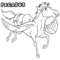 Dessin à colorier: Pégase (Personnages fantastiques et d'aventure) #209075 - Coloriages à Imprimer Gratuits