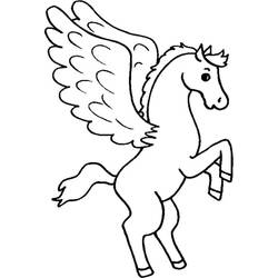 Dessin à colorier: Pégase (Personnages fantastiques et d'aventure) #209076 - Coloriages à Imprimer Gratuits