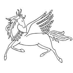 Dessin à colorier: Pégase (Personnages fantastiques et d'aventure) #209077 - Coloriages à Imprimer Gratuits