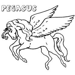 Dessin à colorier: Pégase (Personnages fantastiques et d'aventure) #209078 - Coloriages à Imprimer Gratuits