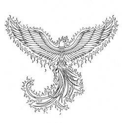 Dessin à colorier: Phoenix (Personnages fantastiques et d'aventure) #192267 - Coloriages à Imprimer Gratuits