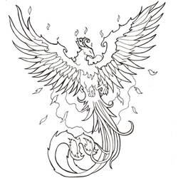 Dessin à colorier: Phoenix (Personnages fantastiques et d'aventure) #192268 - Coloriages à Imprimer Gratuits