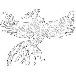Dessin à colorier: Phoenix (Personnages fantastiques et d'aventure) #192270 - Coloriages à Imprimer Gratuits