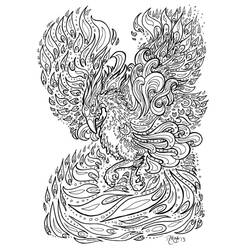 Dessin à colorier: Phoenix (Personnages fantastiques et d'aventure) #192287 - Coloriages à Imprimer Gratuits