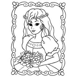 Dessin à colorier: Princesse (Personnages fantastiques et d'aventure) #85215 - Coloriages à Imprimer Gratuits