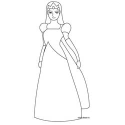 Dessin à colorier: Princesse (Personnages fantastiques et d'aventure) #85416 - Coloriages à Imprimer Gratuits