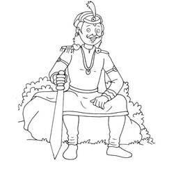 Dessin à colorier: Roi (Personnages fantastiques et d'aventure) #186248 - Coloriages à Imprimer Gratuits