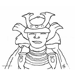 Dessin à colorier: Samouraï (Personnages fantastiques et d'aventure) #107267 - Coloriages à Imprimer Gratuits