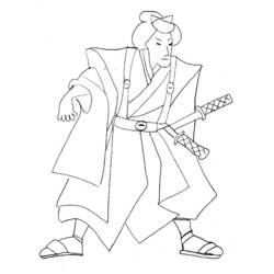 Dessin à colorier: Samouraï (Personnages fantastiques et d'aventure) #107270 - Coloriages à Imprimer Gratuits