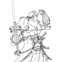 Dessin à colorier: Samouraï (Personnages fantastiques et d'aventure) #107273 - Coloriages à Imprimer Gratuits