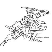 Dessin à colorier: Samouraï (Personnages fantastiques et d'aventure) #107280 - Coloriages à Imprimer Gratuits