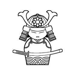 Dessin à colorier: Samouraï (Personnages fantastiques et d'aventure) #107287 - Coloriages à Imprimer Gratuits