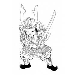 Dessin à colorier: Samouraï (Personnages fantastiques et d'aventure) #107289 - Coloriages à Imprimer Gratuits