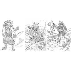 Dessin à colorier: Samouraï (Personnages fantastiques et d'aventure) #107291 - Coloriages à Imprimer Gratuits