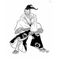 Dessin à colorier: Samouraï (Personnages fantastiques et d'aventure) #107296 - Coloriages à Imprimer Gratuits