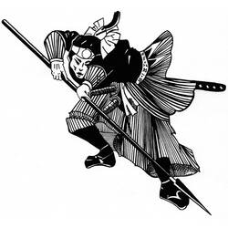 Dessin à colorier: Samouraï (Personnages fantastiques et d'aventure) #107305 - Coloriages à Imprimer Gratuits
