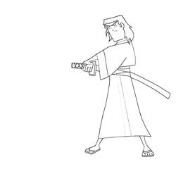 Dessin à colorier: Samouraï (Personnages fantastiques et d'aventure) #107306 - Coloriages à Imprimer Gratuits