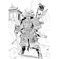 Dessin à colorier: Samouraï (Personnages fantastiques et d'aventure) #107315 - Coloriages à Imprimer Gratuits