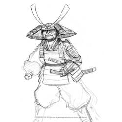 Dessin à colorier: Samouraï (Personnages fantastiques et d'aventure) #107318 - Coloriages à Imprimer Gratuits
