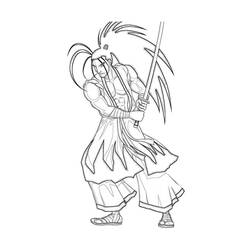 Dessin à colorier: Samouraï (Personnages fantastiques et d'aventure) #107335 - Coloriages à Imprimer Gratuits