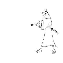 Dessin à colorier: Samouraï (Personnages fantastiques et d'aventure) #107350 - Coloriages à Imprimer Gratuits
