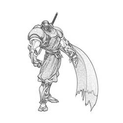 Dessin à colorier: Samouraï (Personnages fantastiques et d'aventure) #107384 - Coloriages à Imprimer Gratuits
