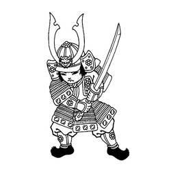 Dessin à colorier: Samouraï (Personnages fantastiques et d'aventure) #186149 - Coloriages à Imprimer Gratuits