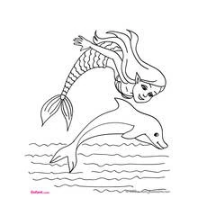 Dessin à colorier: Sirène (Personnages fantastiques et d'aventure) #147162 - Coloriages à Imprimer Gratuits