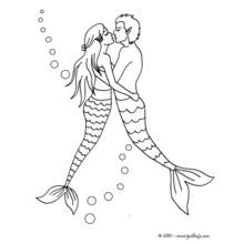 Dessin à colorier: Sirène (Personnages fantastiques et d'aventure) #147174 - Coloriages à Imprimer Gratuits