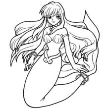 Dessin à colorier: Sirène (Personnages fantastiques et d'aventure) #147270 - Coloriages à Imprimer Gratuits