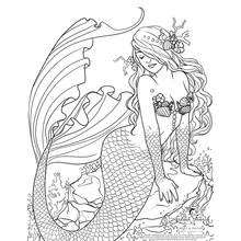 Dessin à colorier: Sirène (Personnages fantastiques et d'aventure) #147320 - Coloriages à Imprimer Gratuits