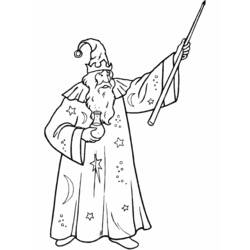 Dessin à colorier: Sorcier (Personnages fantastiques et d'aventure) #107784 - Coloriages à Imprimer Gratuits
