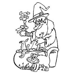Dessin à colorier: Sorcier (Personnages fantastiques et d'aventure) #107796 - Coloriages à Imprimer Gratuits