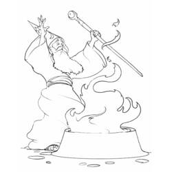 Dessin à colorier: Sorcier (Personnages fantastiques et d'aventure) #107841 - Coloriages à Imprimer Gratuits