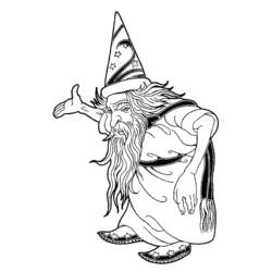 Dessin à colorier: Sorcier (Personnages fantastiques et d'aventure) #107857 - Coloriages à Imprimer Gratuits